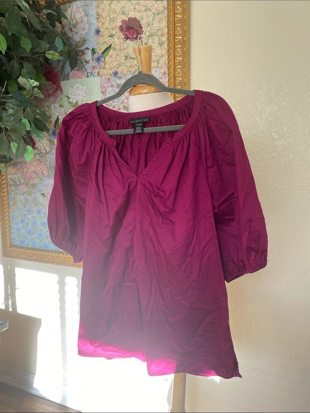 Rebecca Taylor Fuchsia Peasant Blouse